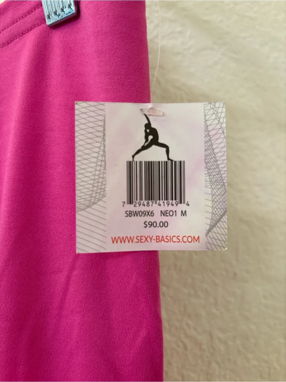 Sexy Basics Hot Pink Biker Shorts NWT Size Medium Stretch Yoga Lounge Athleisure